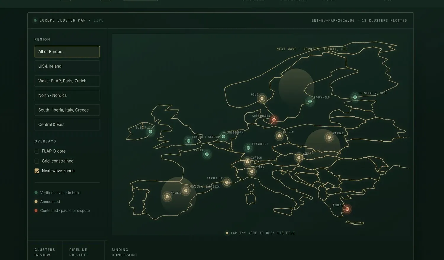 The interactive market map from the Europe chapter