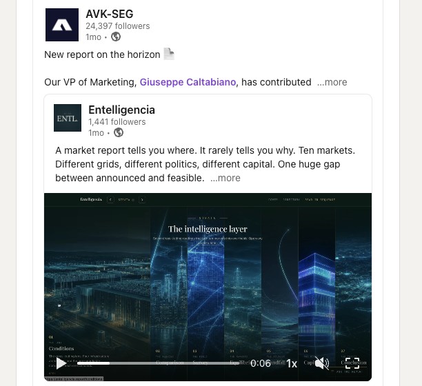 AVK on Giuseppe Caltabiano's contribution